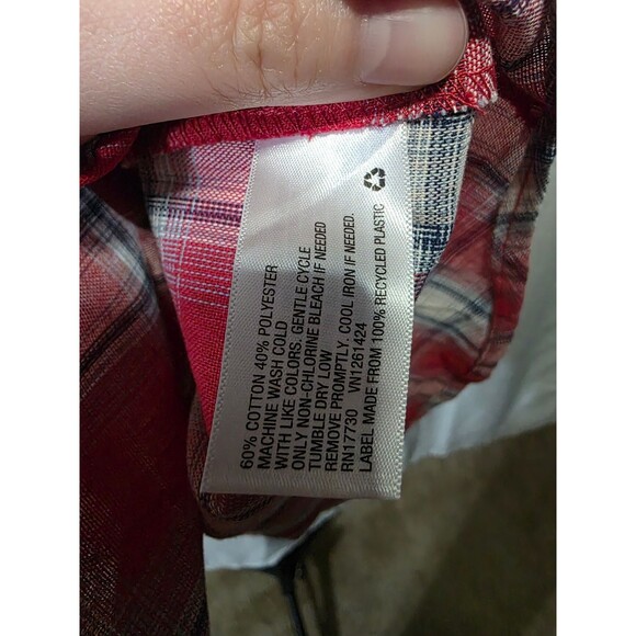 Universal Thread Women's Sleeveless Red Plaid Button Front Shirt Dress L NWT - Picture 5 of 5
